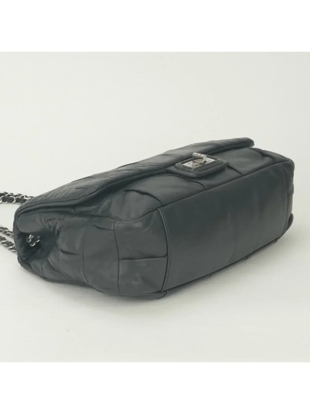 Chanel 2.55 Line Shoulder Bag Calfskin Gray Glay Silver Chain